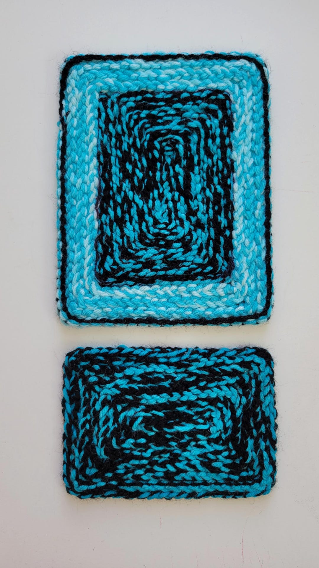 Hand Crafted Miniature Rugs Handcrafted Miniature Rug Set of 2 Blue/black Dollhouse Accessories ...