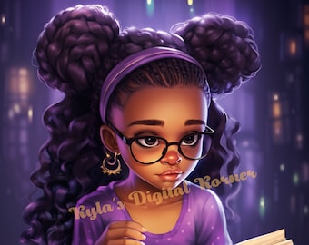 Beautiful Black Girl Magic, Little girl PNG, Afro Fashion, African American clipcart, Planner Tshirt Tumbler Sublimation