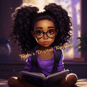 Beautiful Black Girl Magic, Little girl PNG, Afro Fashion, African American clipcart, Planner Tshirt Tumbler Sublimation