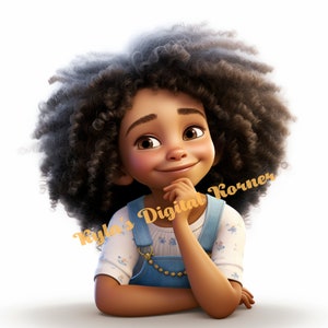 Beautiful Black Girl Magic, Little girl PNG, Afro Fashion, African American clipcart, Planner Tshirt Tumbler Sublimation