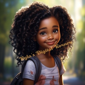 Beautiful Black Girl Magic, Little girl PNG, Afro Fashion, African American clipcart, Planner Tshirt Tumbler Sublimation