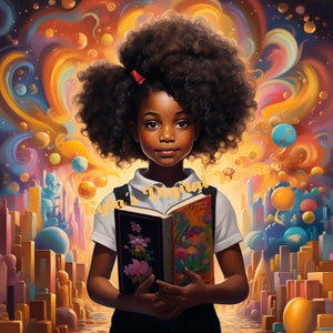 Beautiful Black Girl Magic, Little girl PNG, Afro Fashion, African American clipcart, Planner Tshirt Tumbler Sublimation