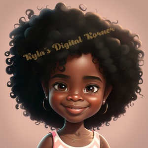 Beautiful Black Girl Magic, Little girl PNG, Afro Fashion, African American clipcart, Planner Tshirt Tumbler Sublimation