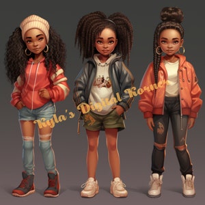 Beautiful Black Girl Magic, Little girl PNG, Afro Fashion, African American clipcart, Planner Tshirt Tumbler Sublimation