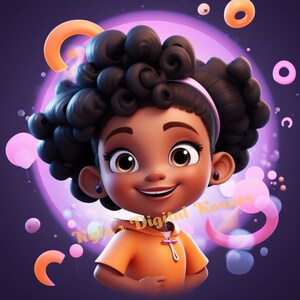 Beautiful Black Girl Magic, Little girl PNG, Afro Fashion, African American clipcart, Planner Tshirt Tumbler Sublimation