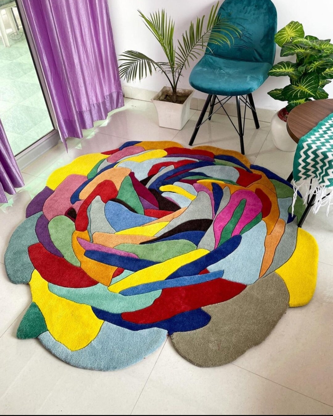 Irregular Shape Design Rugs Hand-tufted 100% Wool Handmade Area Rug ...