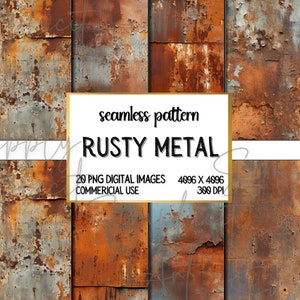 Rusty Metal Textures Seamless Pattern Digital Paper, Grunge Metal Junk Journal, Steampunk Scrapbooking, Card Making, Sublimation, Commercial