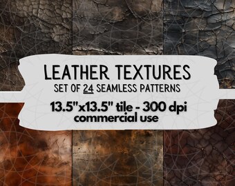 Worn Leather Seamless Pattern, Leather Digital Paper, Cracked Leather Textures, Leather Printable Paper Rustic Leather Texture Instant