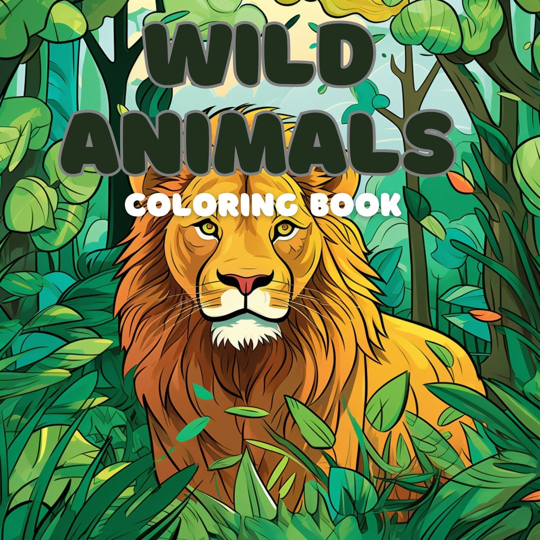 Wild Animals Colouring Book PDF Version Etsy