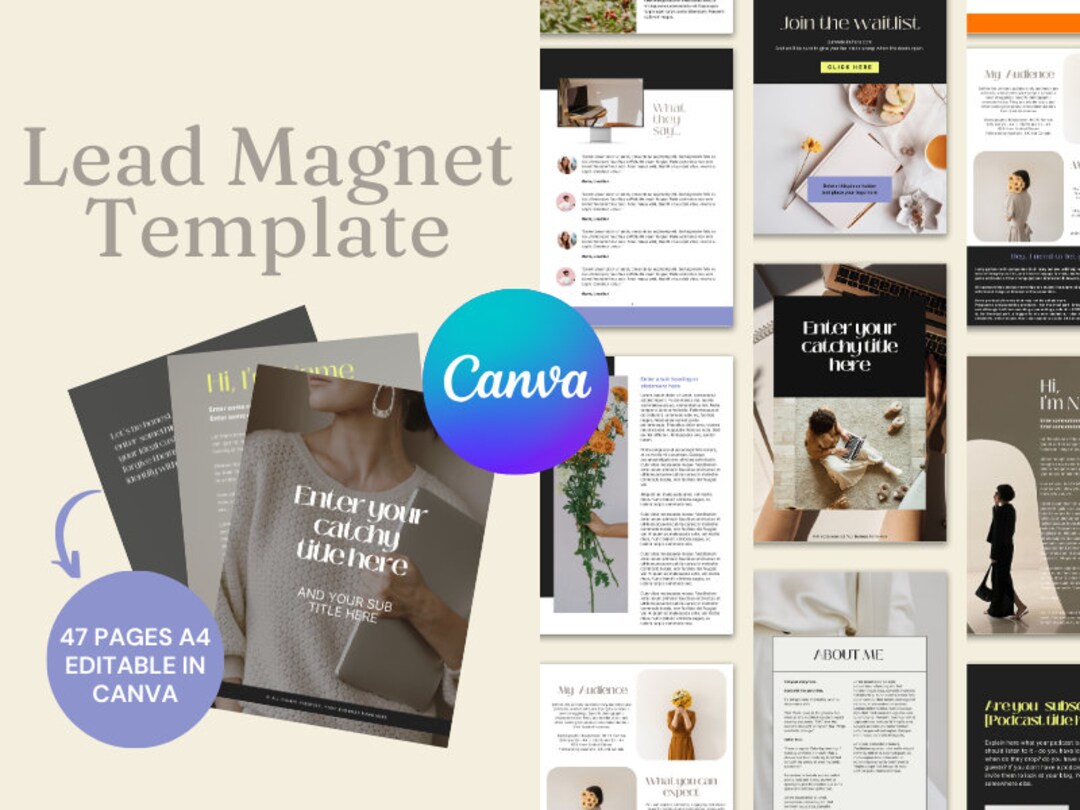 Lead Magnet Template Canva Workbook Template Canva Ebook Template Lead ...