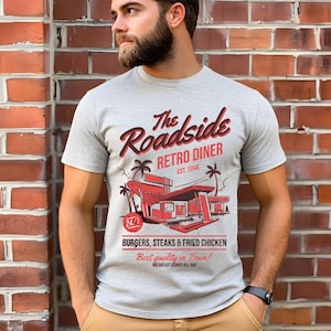 Retro Diner Tee, Drive-In Foodie T-Shirt, Vintage Restaurant Shirt, 50s Style, Classic Cafe Apparel