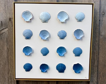 Coastal Fade | Blue Hour: Original Hand-Painted Shell Art for Coastal Interiors