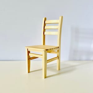 1:6 Miniature Dollhouse Unpainted SolidWood Chair (DIY KIT Available); 1/6 Scale Dollhouse Diorama Action Figures Classic Seating Furniture
