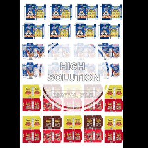 Puede incluir: Una colecci&oacute;n de cajas de cereales en miniatura, incluyendo Frosted Flakes, Cheerios, Cocoa Puffs y Trix. Las cajas est&aacute;n dispuestas en filas y columnas, con el texto "HIGH SOLUTION DIGITAL FILE" superpuesto en la imagen.