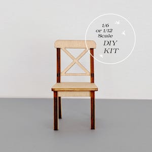 Miniature Dollhouse DIY KIT Dining Chair (Two Sizes Available 1/12 Scale or 1/6 Scale)