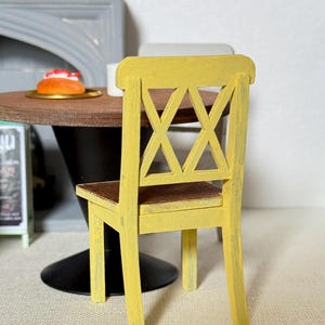 1:12 Miniature Dollhouse DIY KIT Dining Chair; 1/12 Scale Dollhouse Diorama 6 inch Doll Action Figures Dining Furniture (Chair ONLY)