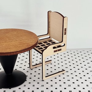 Miniature Dollhouse DIY KIT Mid-Century Design High Seat Bar Chair -1/12 Scale or 1/10 Scale