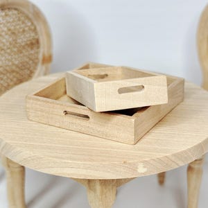 Miniatur Puppenhaus DIY Unlackiert Serviertablett Box 1/12 Maßstab 1: 6 Puppenhaus Küche Wohnzimmer Aufbewahrungsbox