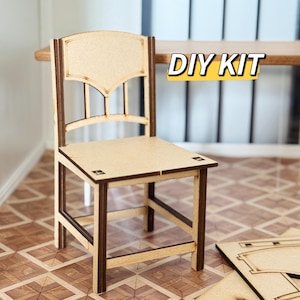 1:6 Miniature Dollhouse Unpainted Low Back Chair (DIY KIT Available); 1/6 Scale Dollhouse Diorama Action Figures Classic Seating Furniture