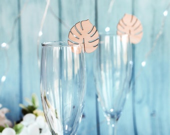 Monstera Blatt Drink Tags - Tropische Glasmarker