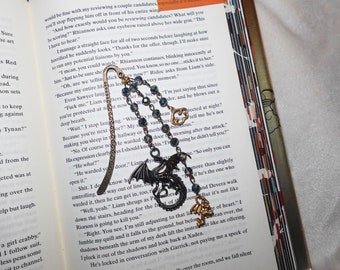 Dragon Bookmark, Bronze Fourth Wing Inspired Bookmark, Charmed bookmark, Fourth Wing, Dragons,Tairn, Andarna,Booklover Gift,fantasy bookmark