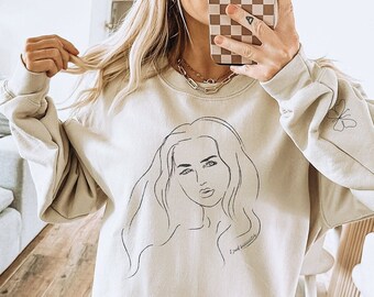 Sudadera divertida de gran tamaño con la frase "I Said Bitch", estampado en la manga y arte lineal.