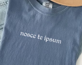 Nosce te Ipsum Comfort Colors T-Shirt: Inspirational Self-Awareness Tee, Know Thyself