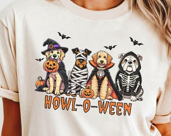 Comfort Colors Halloween Dog T-shirt, Spooky Tee, Pumpkin Pup Shirt, Dog Lover Halloween Tee, Trick or Treat Apparel