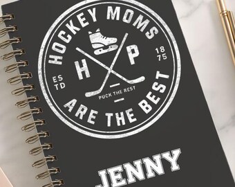 Personalized Hockey Mom Spiral Notebook - Ruled Line, Custom Hockey Mom Gift, Custom Notebook, Hockey Team Gifts