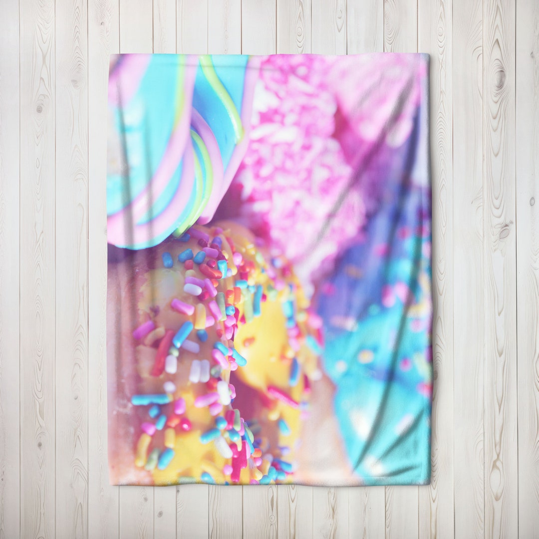 Donut Plush Blanket, Pink Donut, Doughnut Sprinkles Lover Gift Etsy