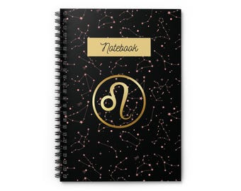 Leo Notebook - Ruled Line, Zodiac Journal, Astrology Notepad, Horoscope Diary, Constellation Planner