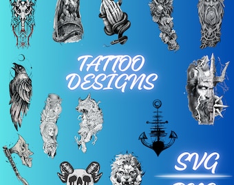 Various Tattoo Designs:Personalize Your Art with SVG and PNG Files.Unique tattoo ideas Svg,Tattoo patterns Svg,Tattoo art,Tattoo designs SVG