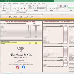 Wedding Budget Estimator - Estimate vs Actual