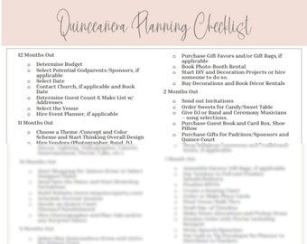 Quinceanera Planning Checklist
