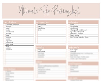 Trip Packing List