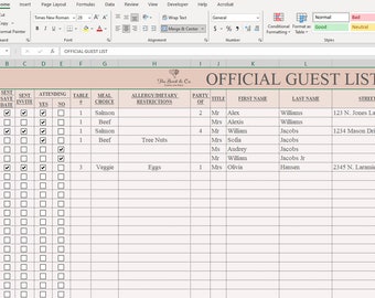Ultimate Guest List Template