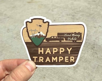 Happy Tramper West Coast Sticker | Lineman Blue Collar Decal
