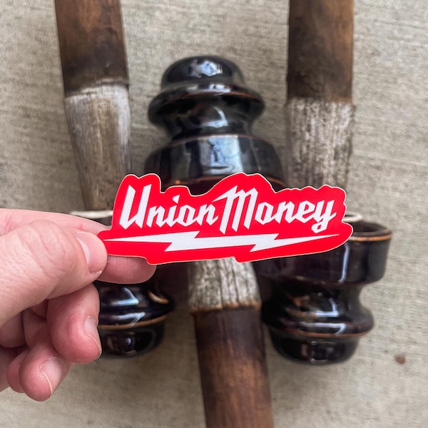 Union Money Hard Hat Sticker | Blue Collar Decal