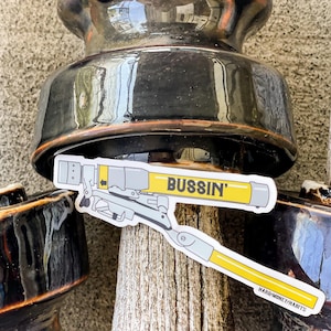 Bussin&#39; Hard Hat Sticker | Lineman | Blue Collar | Great for hardhat, toolbox, cooler, bin doors, water bottle, and more
