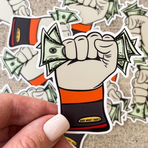 Glove Money Hard Hat Sticker | Lineman | Blue Collar | Great for hardhat, toolbox, cooler, bin doors, water bottle, and more