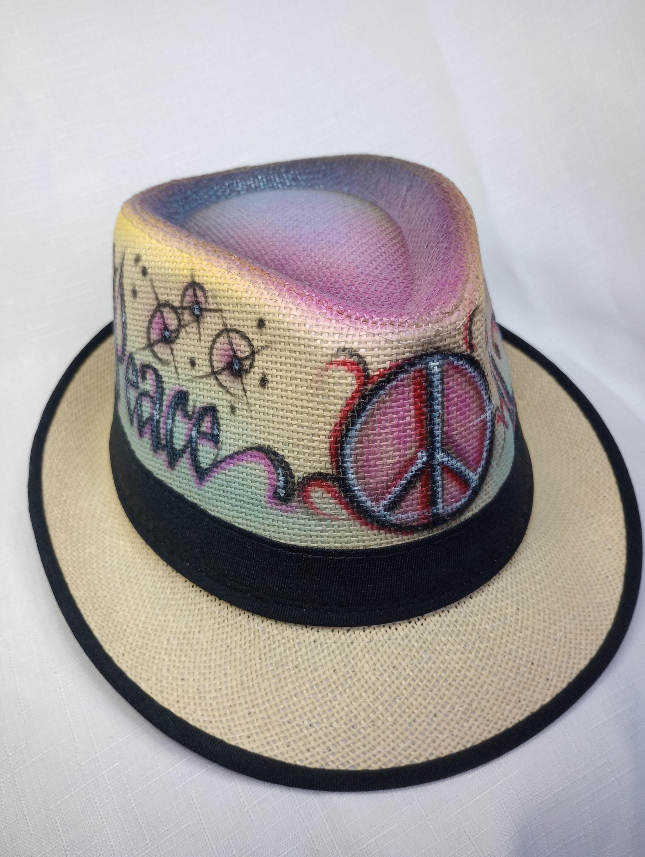 Hand Painted Hats With Hearts - Etsy display picture 3