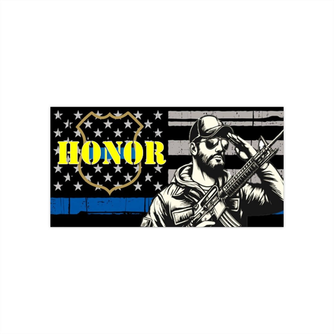 Police Officer Man Bumper Stickers Blue Line Sticker Mini - Etsy