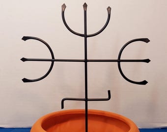 Handmade Pomba Gira Iron Trident Staff – Afro-Brazilian Ritual Tool for Candomblé, Umbanda, and Quimbanda Altars orixa exua assentamento