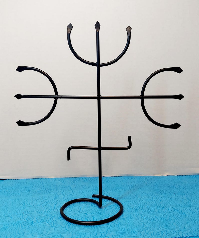 Orisha Ritual Staff Exu and Pomba Gira Ritual Staffs – Handmade Black Iron Ferramentas for ...