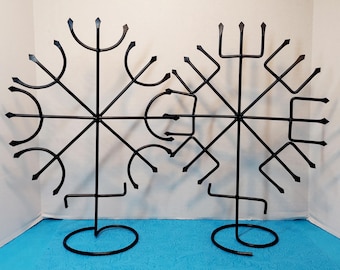 Exu and Pomba Gira Ritual Staffs – Handmade Black Iron Ferramentas for Candomblé, Umbanda, and Quimbanda Altars orixa exua assentamento