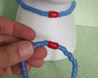 Collana Osun Yoruba Oshun ileke Orisa isese Osogbo idin eleke Segi e Iyun Collana con perline Set di bracciali