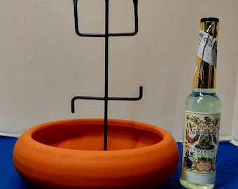 手作りの黒鉄 Exu Trident – カンドンブレ、ウンバンダ、キンバンダ祭壇用のアフリカ系ブラジル人の儀式の杖 (10 インチ) orixa exua assentamento