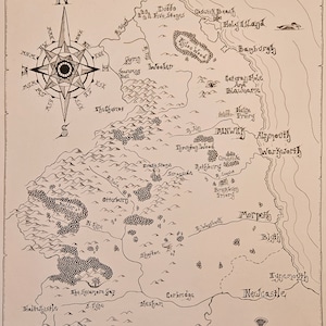 Carte du Northumberland dessinée à la main