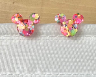 Mickey Stud Earrings – Rainbow Confetti
