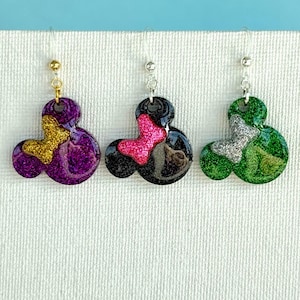 Custom Minnie Mouse Earrings: Your Choice of Holographic Glitter